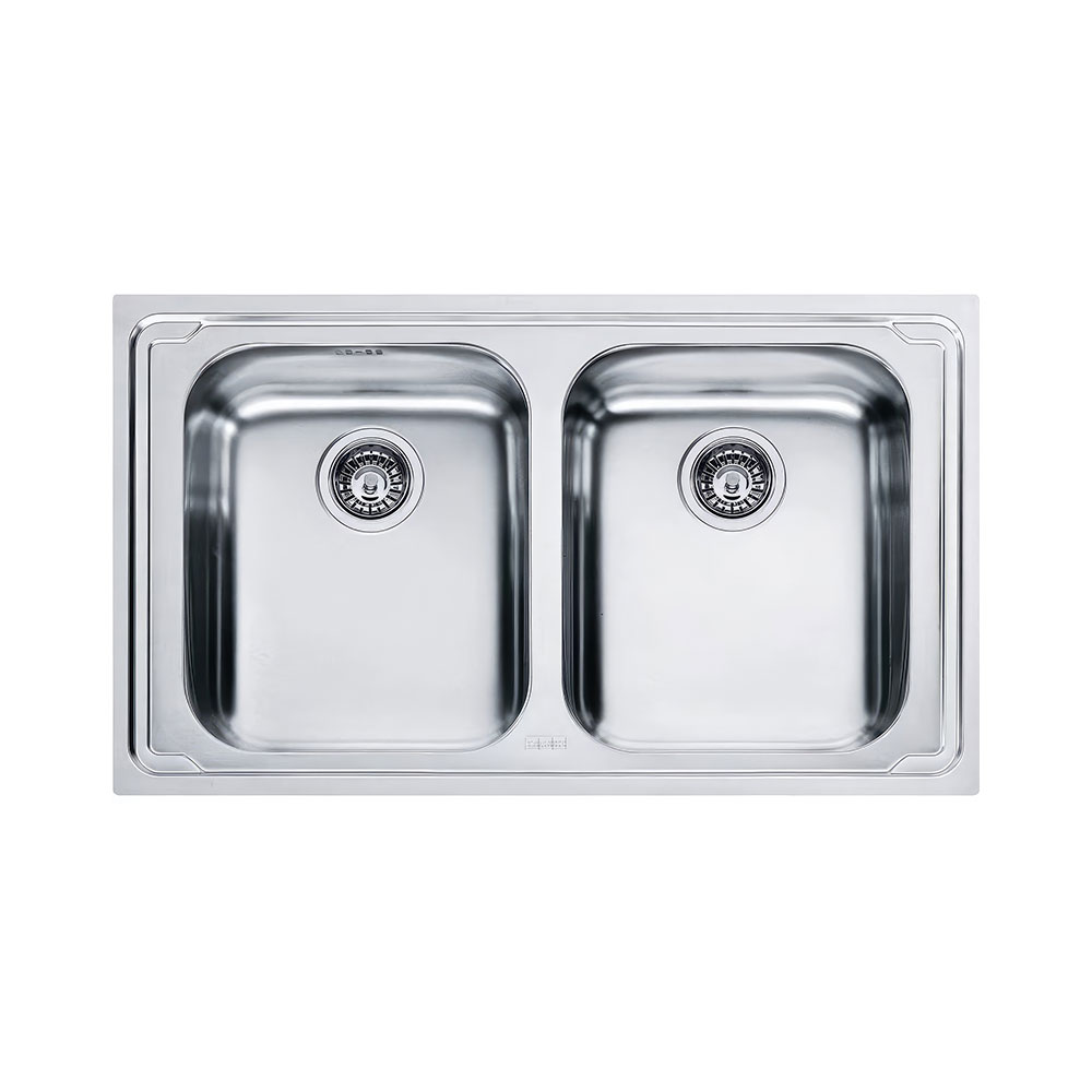 Franke Logica Line LLX 620 Inox Tezgah Üstü 860x500mm 2 Gözlü Evye