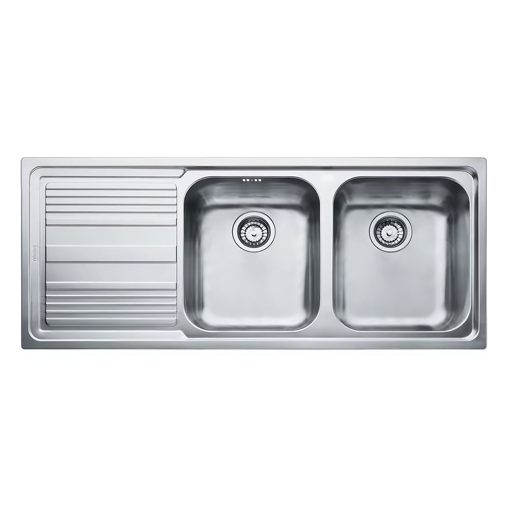 Franke Logica Line LLX 621-116 Inox Tezgah Üstü 1160x500mm 2 Gözlü Sol Damlalıklı