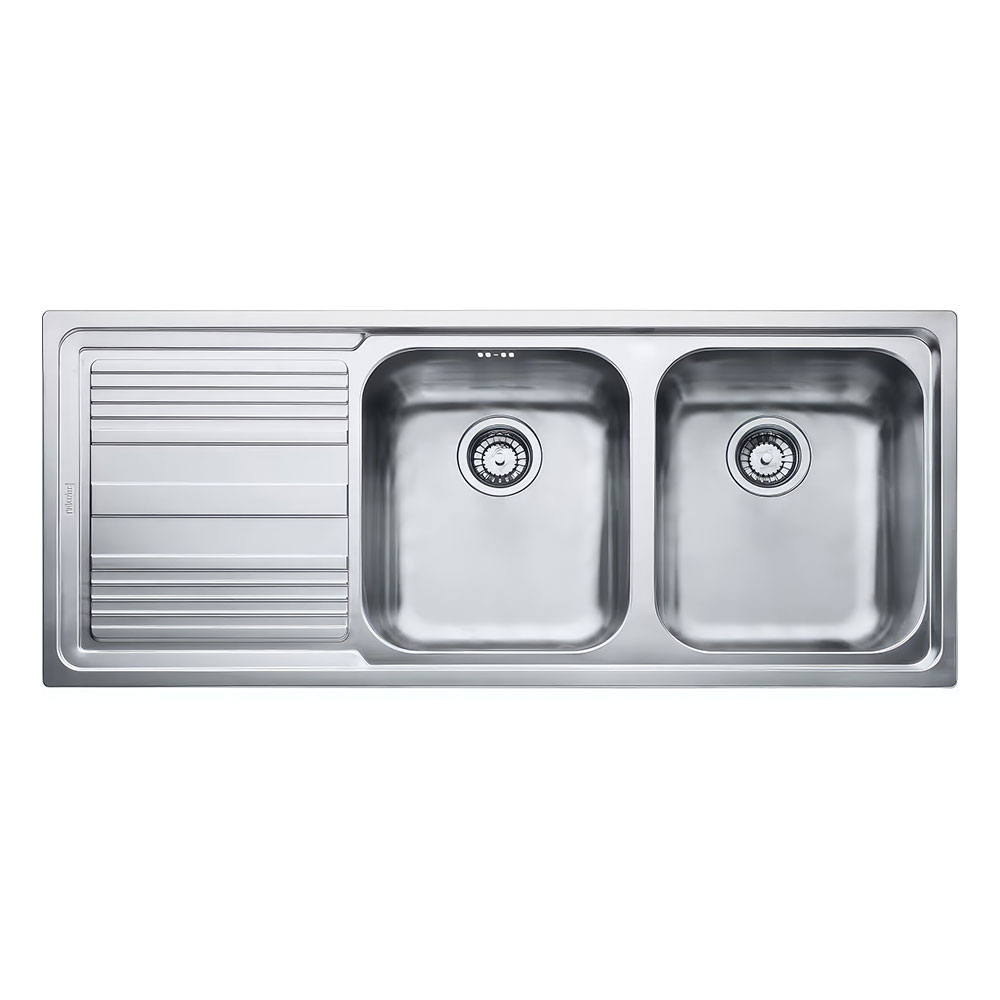Franke Logica Line LLL 621-116 Dekorlu Tezgah Üstü 1160x500mm 2 Gözlü Sol Damlalıklı