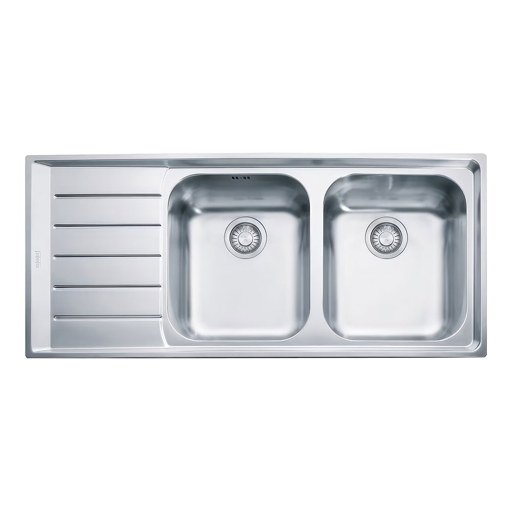 Franke Neptune NET 621116 Inox Microdekorlu Tezgah Üstü 1160x510mm 2 Gözlü Sol Damlalıklı