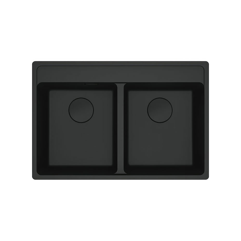 Franke Maris MRG 620-35-35 Matt Black Tezgah Üstü 760x510mm 2 Gözlü Granit Eviye