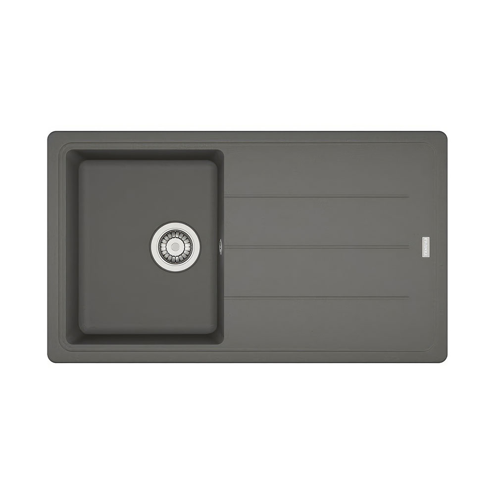 Franke Basis BFG 611-86 Stone Grey Tezgah Üstü 860x500mm Tek Gözlü Damlalıklı Granit Eviye