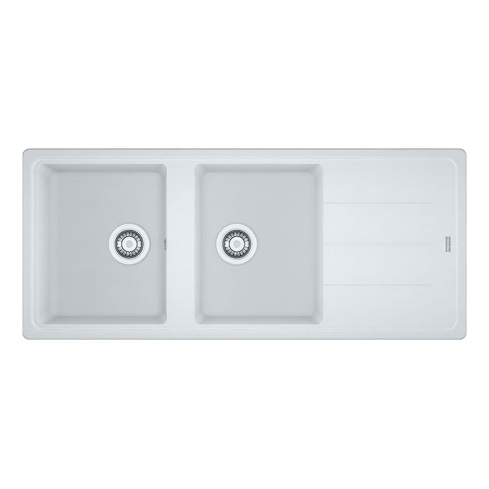 Franke Basis BFG 621-116 Bianco Tezgah Üstü 1160x500mm 2 Gözlü Damlalıklı Eviye