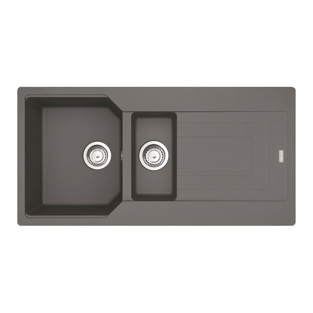Franke Urban UBG 651-100 Stone Grey Tezgah Üstü 1000x500mm 1,5 Gözlü Damlalıklı Eviye