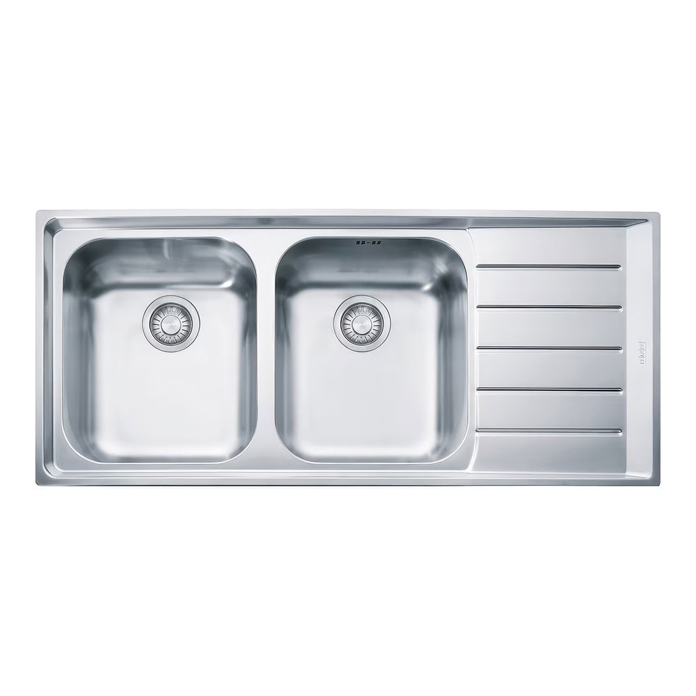 Franke Neptune NET 621-16 Microdekorlu, Tezgah Üstü, 1160x510mm, 2 Gözlü Sağ Damlalıklı