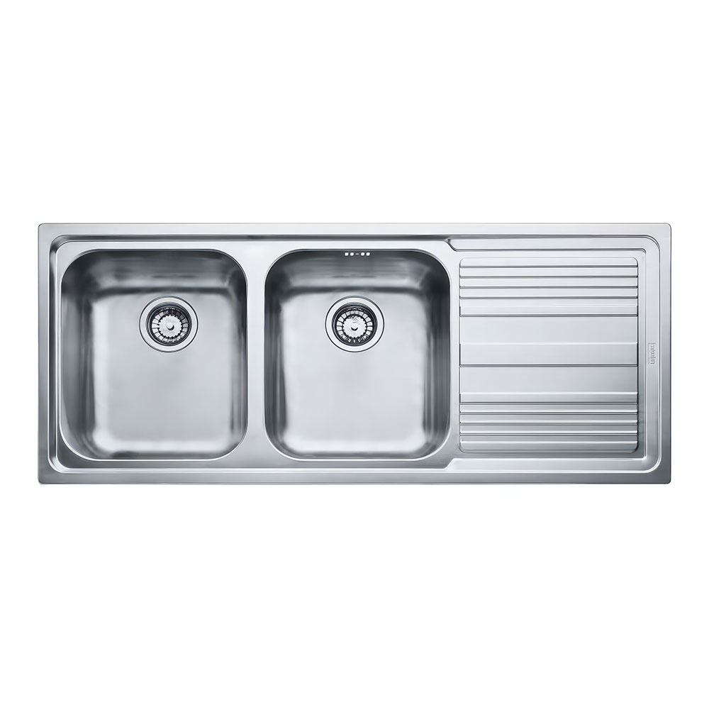 Franke Logica Line LLL 621-116 Dekorlu, Tezgah Üstü, 1160x500mm, 2 Gözlü Sağ Damlalıklı