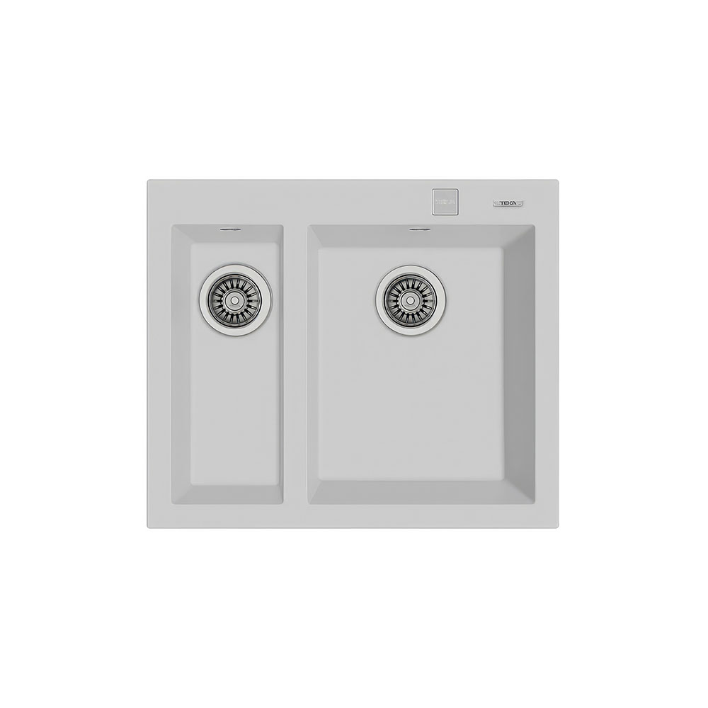 Teka Maestro Forsquare 590 TG Arktik Beyaz, Çift Hazneli Tezgahüstü Tegranite + Eviye