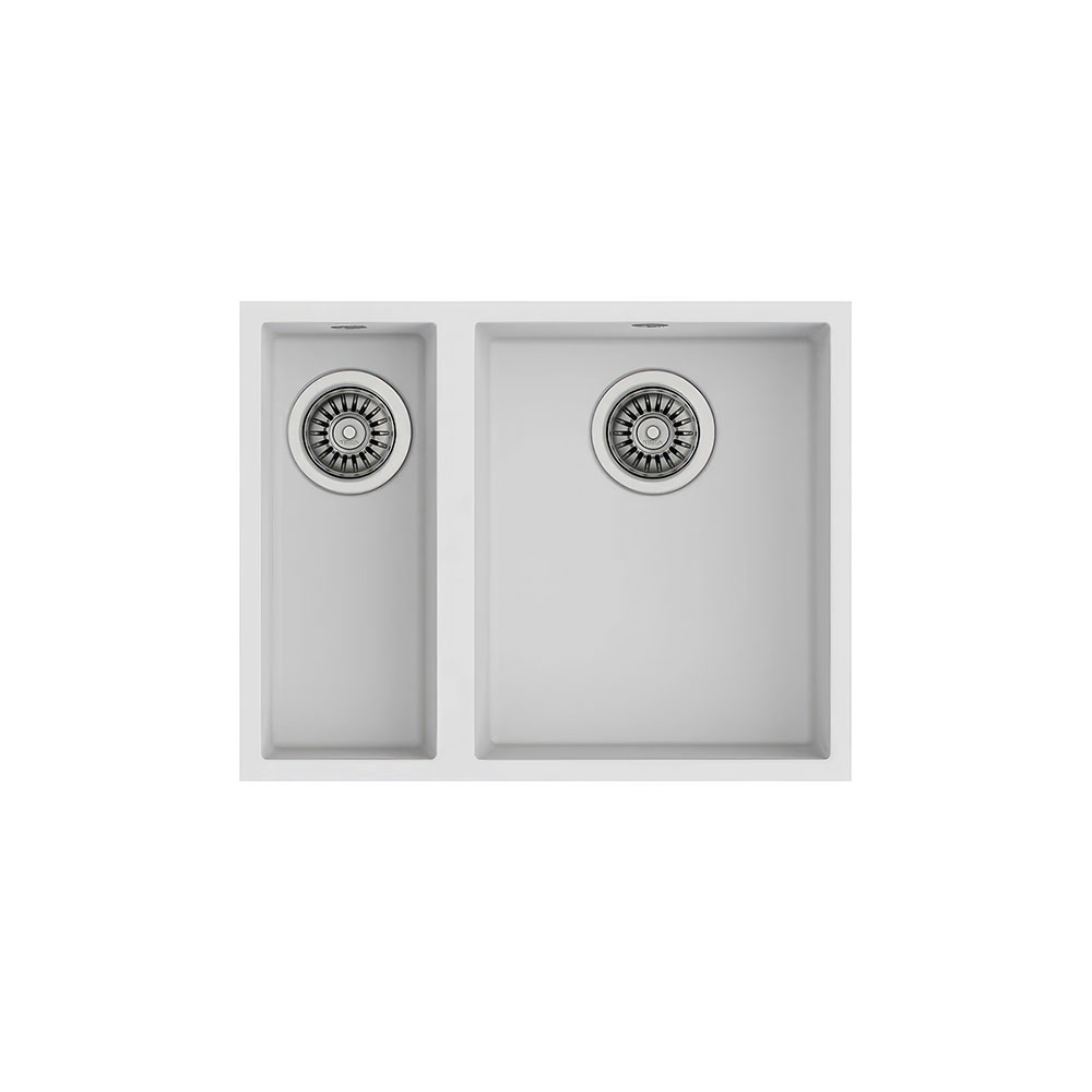 Teka Maestro Square 560 TG Arktik Beyaz, Çift Hazneli Tezgahaltı Tegranite Eviye