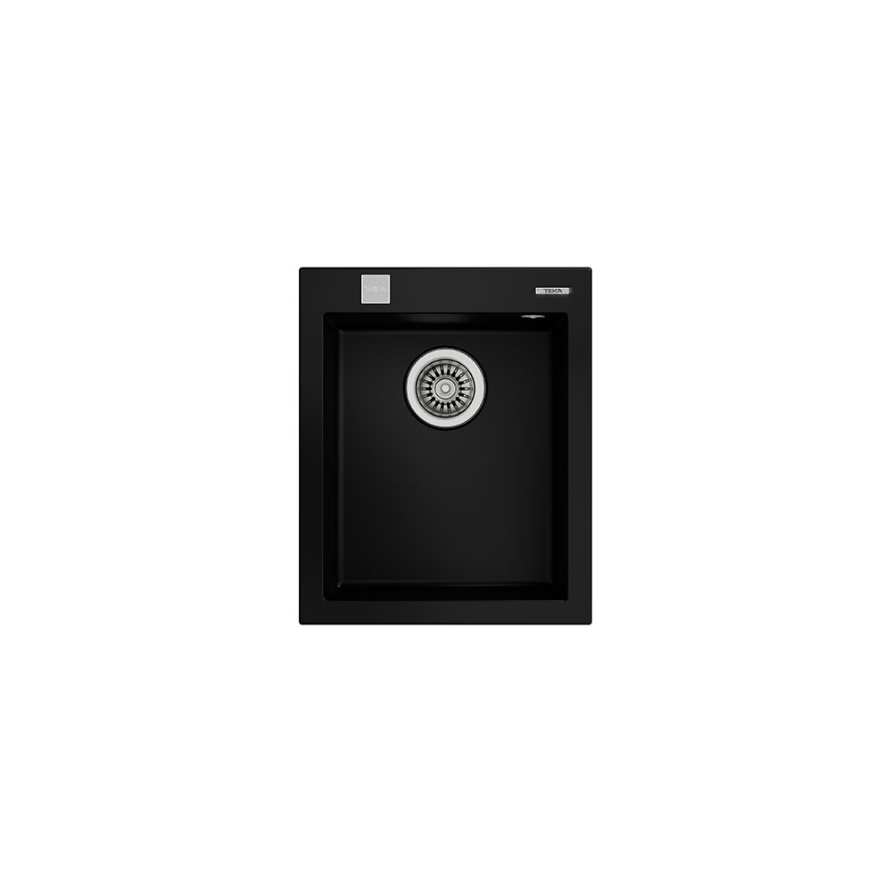 Teka Maestro Forsquare 34.40 TG Siyah, Tek Hazneli Tezgahüstü/Tezgahasıfır Tegranite + Eviye