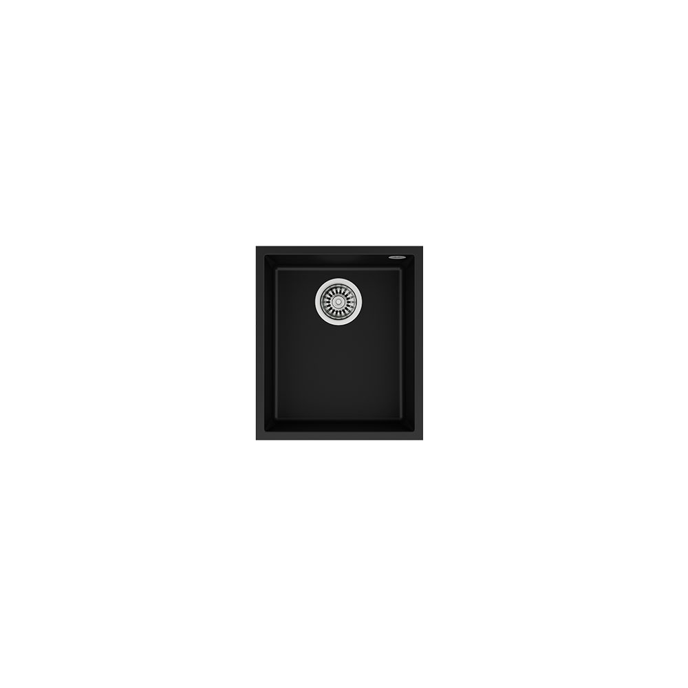 Teka Maestro Square 34.40 TG Siyah, Tek Hazneli Tezgahaltı Tegranite + Eviye