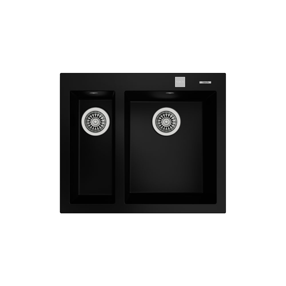 Teka Maestro Forsquare 590 TG Siyah 500x200mm Çift Hazneli Tezgahüstü Tegranite Eviye