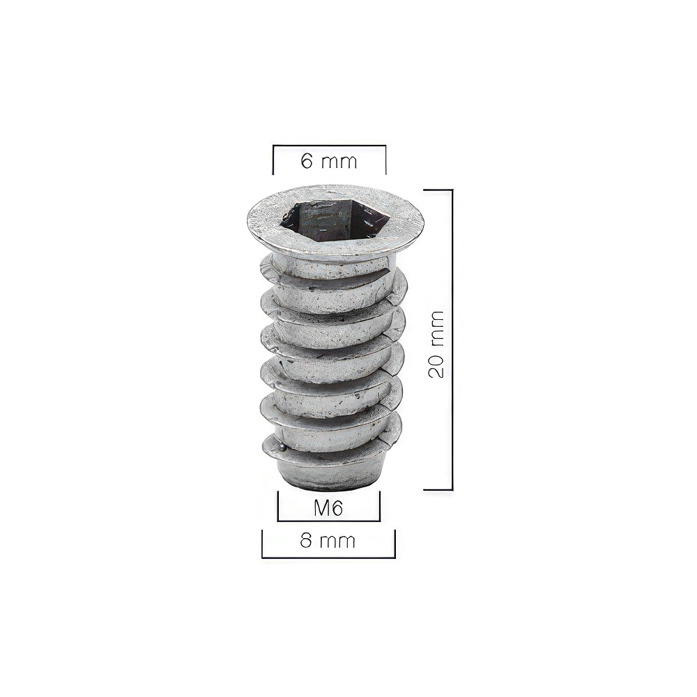 Ayder A0410 Metal Dübel M6 / 8x20mm Çinko