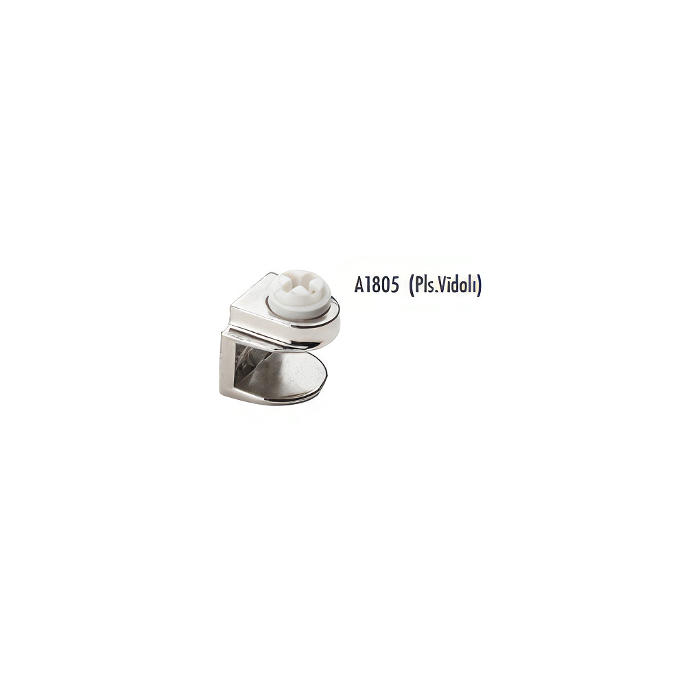 Ayder A1805 Metal Raf Tutucu Düz 5mm Krom Plastik Vidalı