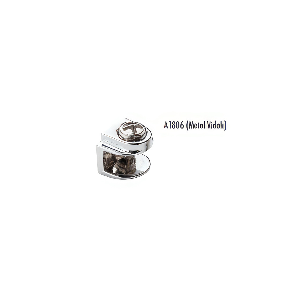 Ayder A1806 Metal Raf Tutucu Düz 5mm Krom Metal Vidalı