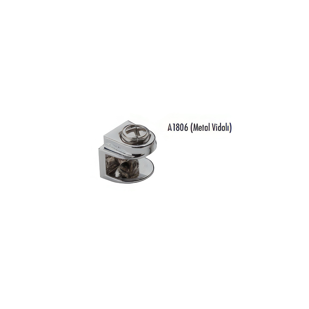 Ayder A1806-1 Metal Raf Tutucu Düz 5mm Nikel Metal Vidalı