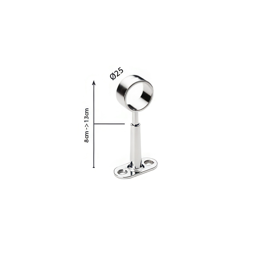 Ayder D0605 Yuvarlak Ayarlı Ayaklı Mini Flanş Krom Ø25