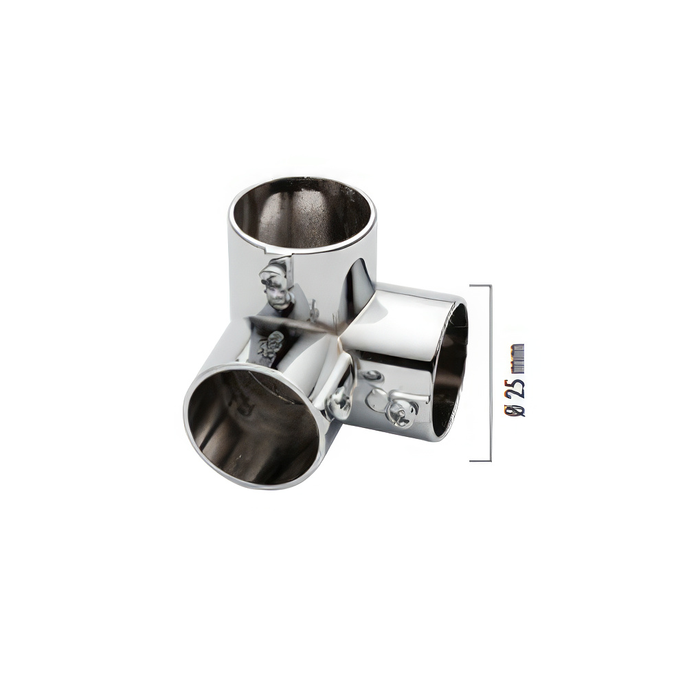 Ayder D0736 Üçlü Boru Flanşı Krom Ø25 Vidalı