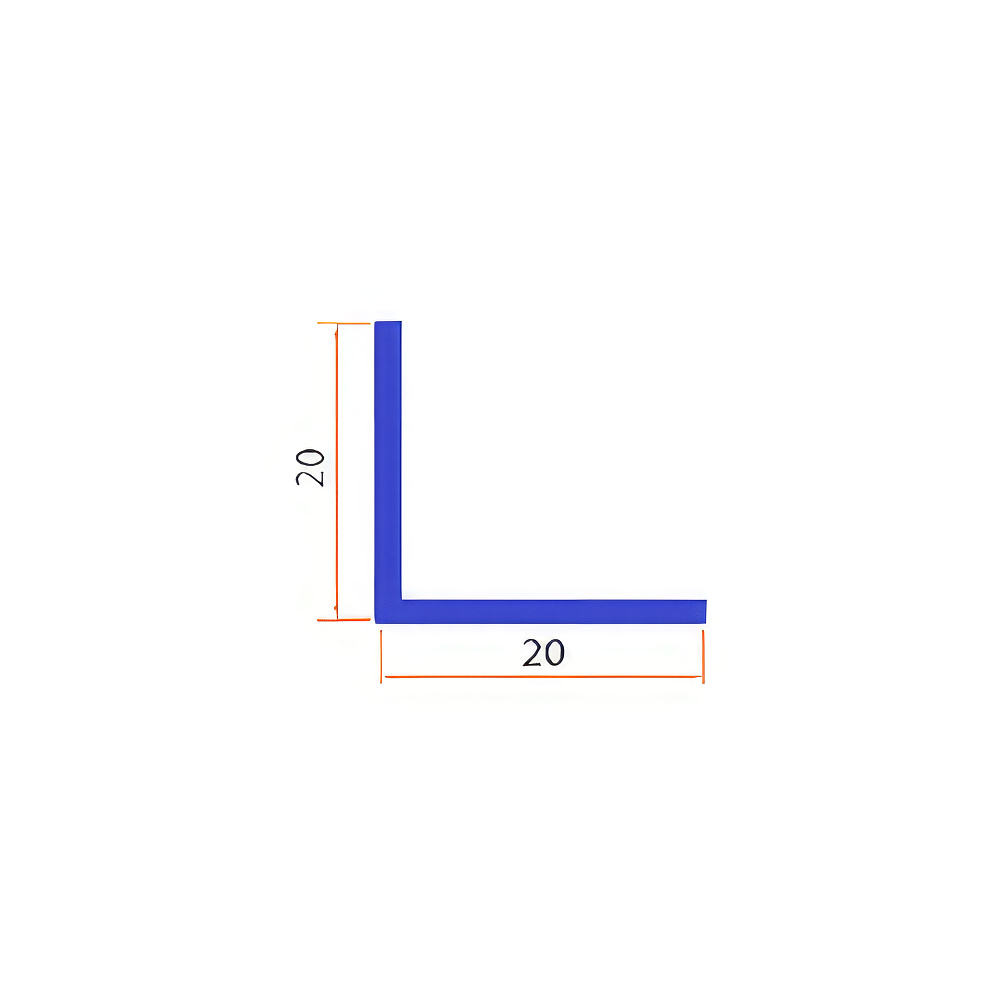 Osmanoğlu MP2020 Alüminyum Köşebent Profili 20x20mm Parlak 3mt