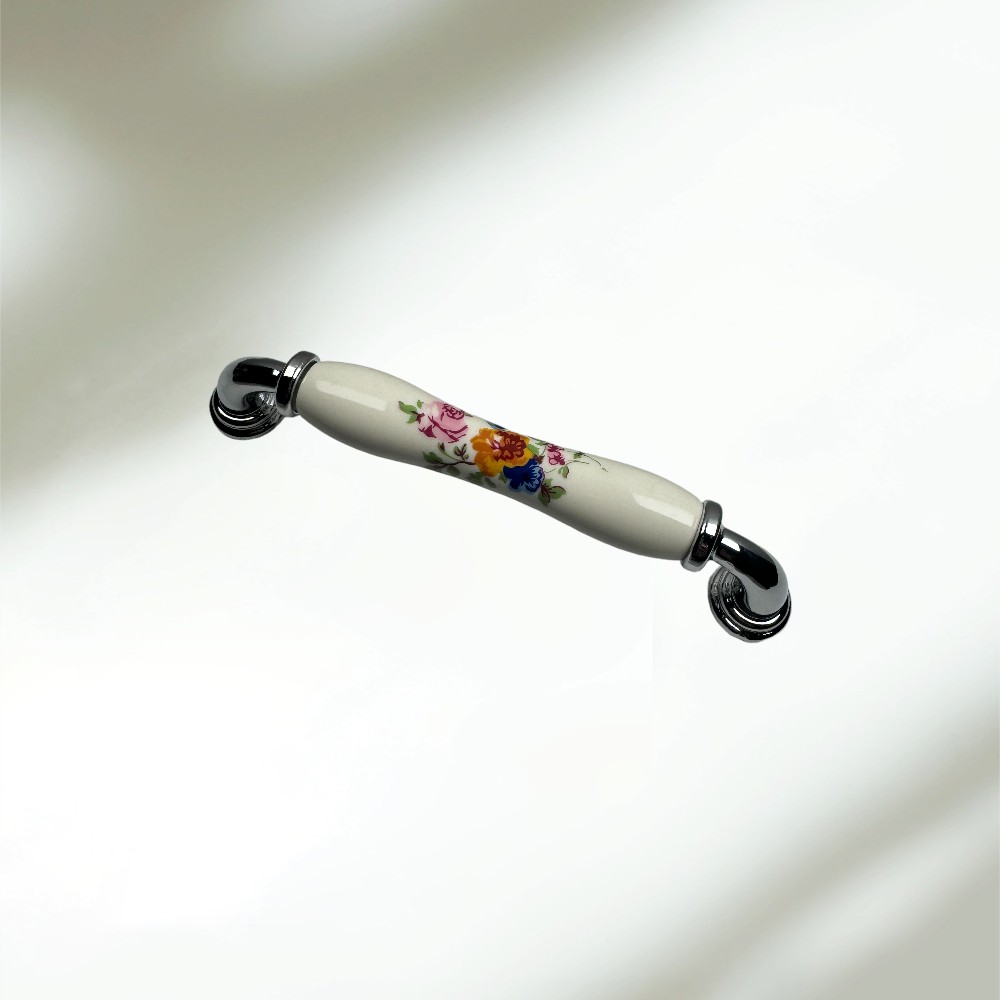 Umut Model 252 Desen 137 Porselen Çekme Kulp 128 mm. Krom