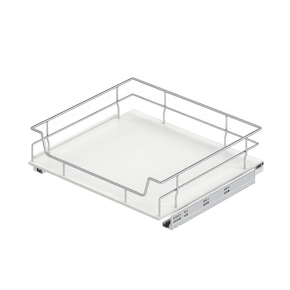 Starax S-2617-C Ahşap Tabanlı Bağımsız Çift Açılım Gizli Raylı Çekmece Krom 70 cm.