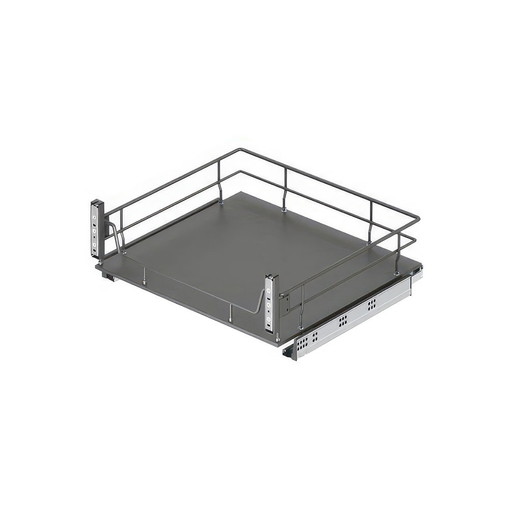Starax S-2623-A Ahşap Tabanlı Kapağa Monte Çift Açılım Gizli Raylı Çekmece Antrasit 45 cm.