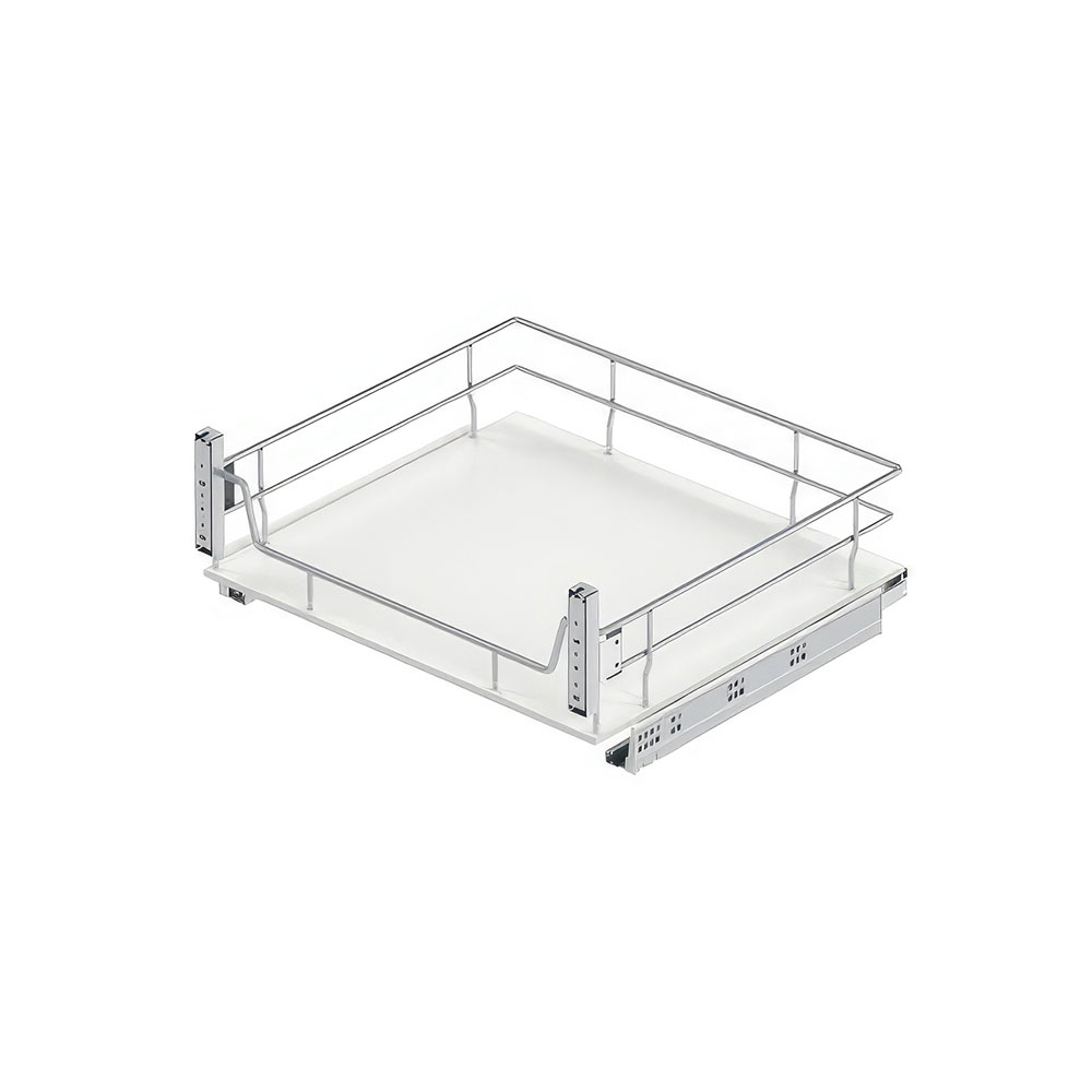 Starax S-2623-C Ahşap Tabanlı Kapağa Monte Çift Açılım Gizli Raylı Çekmece Krom 45 cm.