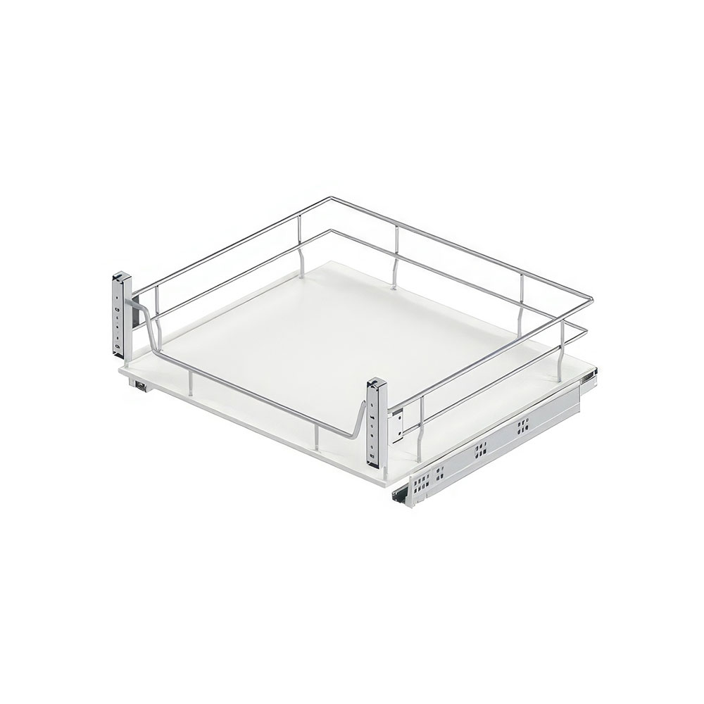 Starax S-2624-C Ahşap Tabanlı Kapağa Monte Çift Açılım Gizli Raylı Çekmece Krom 50 cm.