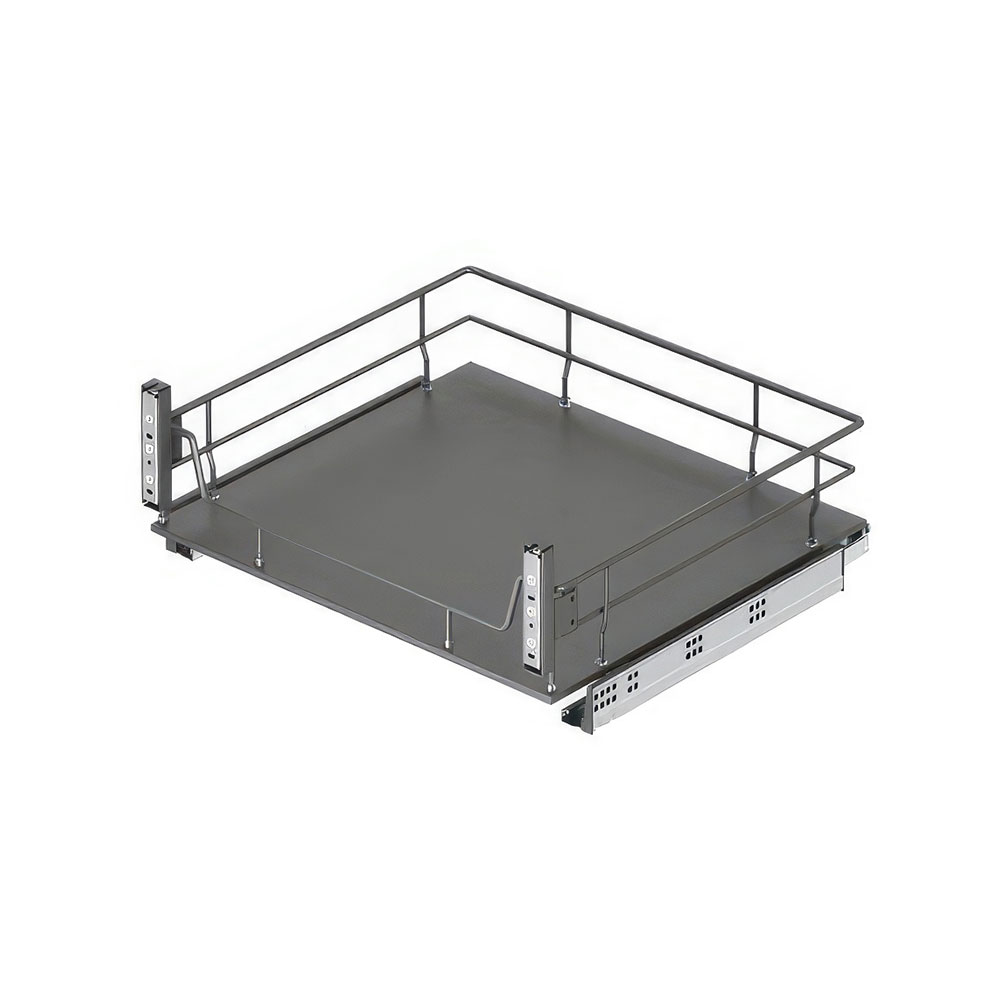 Starax S-2625-A Ahşap Tabanlı Kapağa Monte Çift Açılım Gizli Raylı Çekmece Antrasit 55 cm.