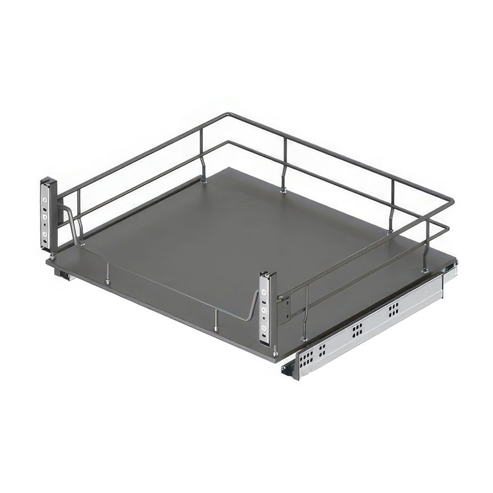 Starax S-2628-A Ahşap Tabanlı Kapağa Monte Çift Açılım Gizli Raylı Çekmece Antrasit 80 cm.