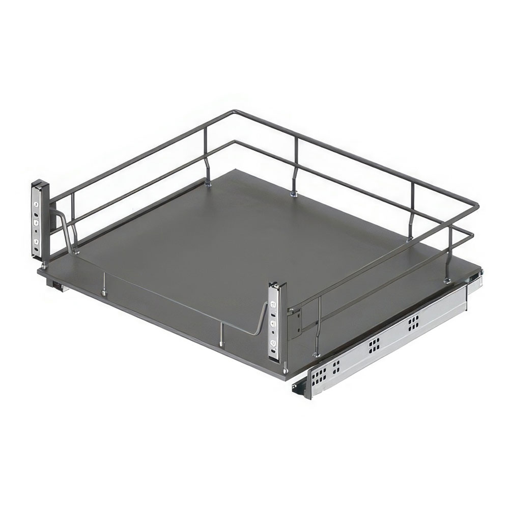 Starax S-2629-A Ahşap Tabanlı Kapağa Monte Çift Açılım Gizli Raylı Çekmece Antrasit 90 cm.