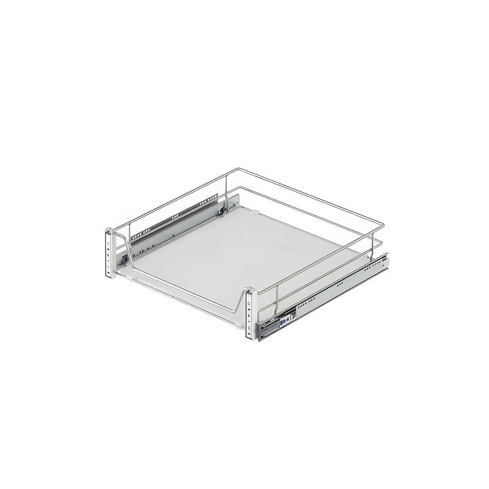 Starax S-2357-C Ahşap Tablalı Kapağa Monte Teleskopik Raylı Çekmece Krom 35 cm.