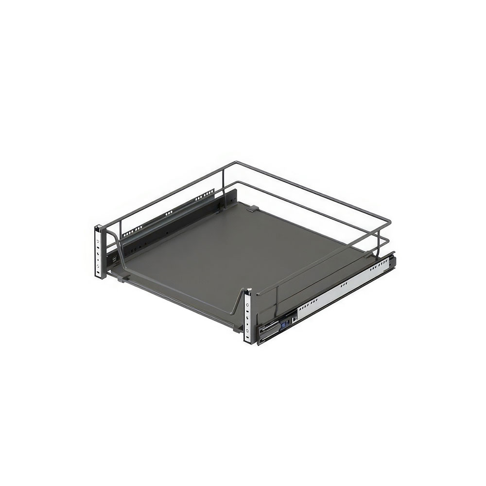 Starax S-2358-A Ahşap Tablalı Kapağa Monte Teleskopik Raylı Çekmece Antrasit 40 cm.