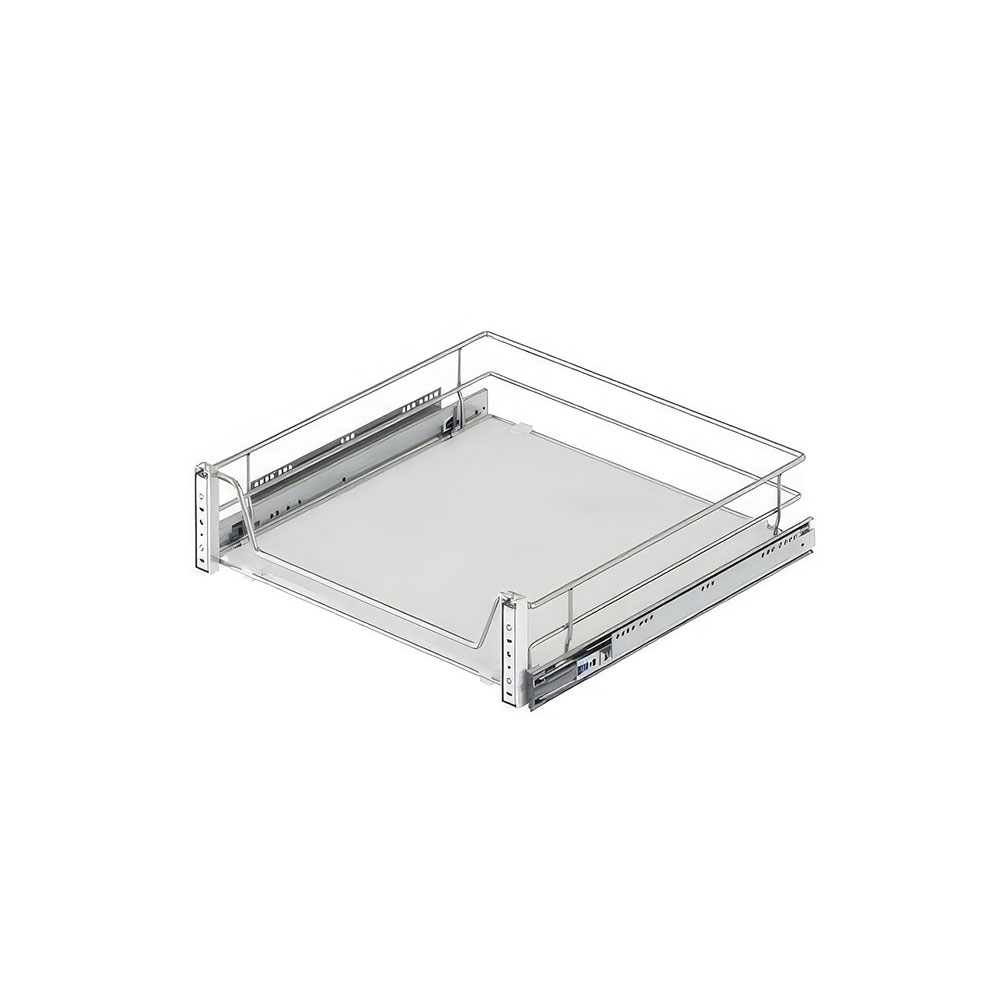 Starax S-2358-C Ahşap Tablalı Kapağa Monte Teleskopik Raylı Çekmece Krom 40 cm.