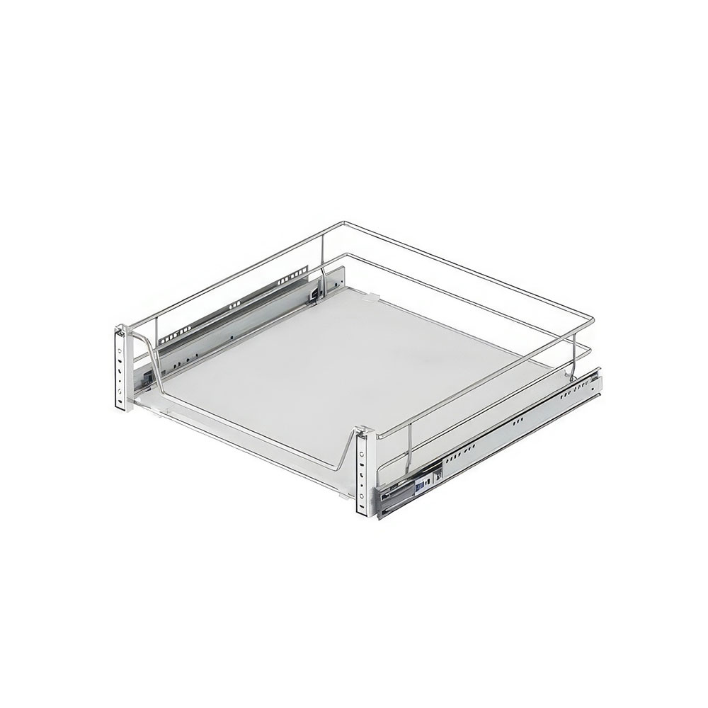 Starax S-2360-C Ahşap Tablalı Kapağa Monte Teleskopik Raylı Çekmece Krom 50 cm.
