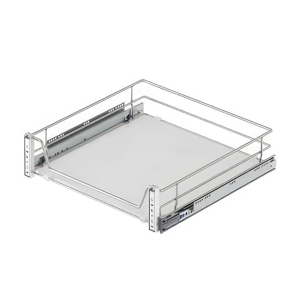 Starax S-2372-C Ahşap Tablalı Kapağa Monte Teleskopik Raylı Çekmece Krom 80 cm.