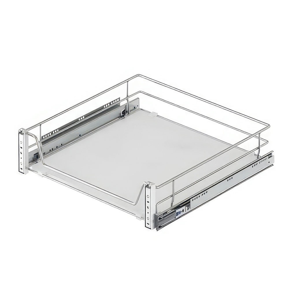Starax S-2373-C Ahşap Tablalı Kapağa Monte Teleskopik Raylı Çekmece Krom 90 cm.