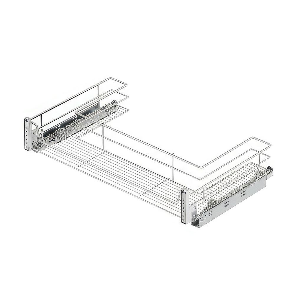 Starax S-2353-C Kapağa Monte Evye Altı Çift Açılım Gizli Raylı Çekmece Krom 80 cm.