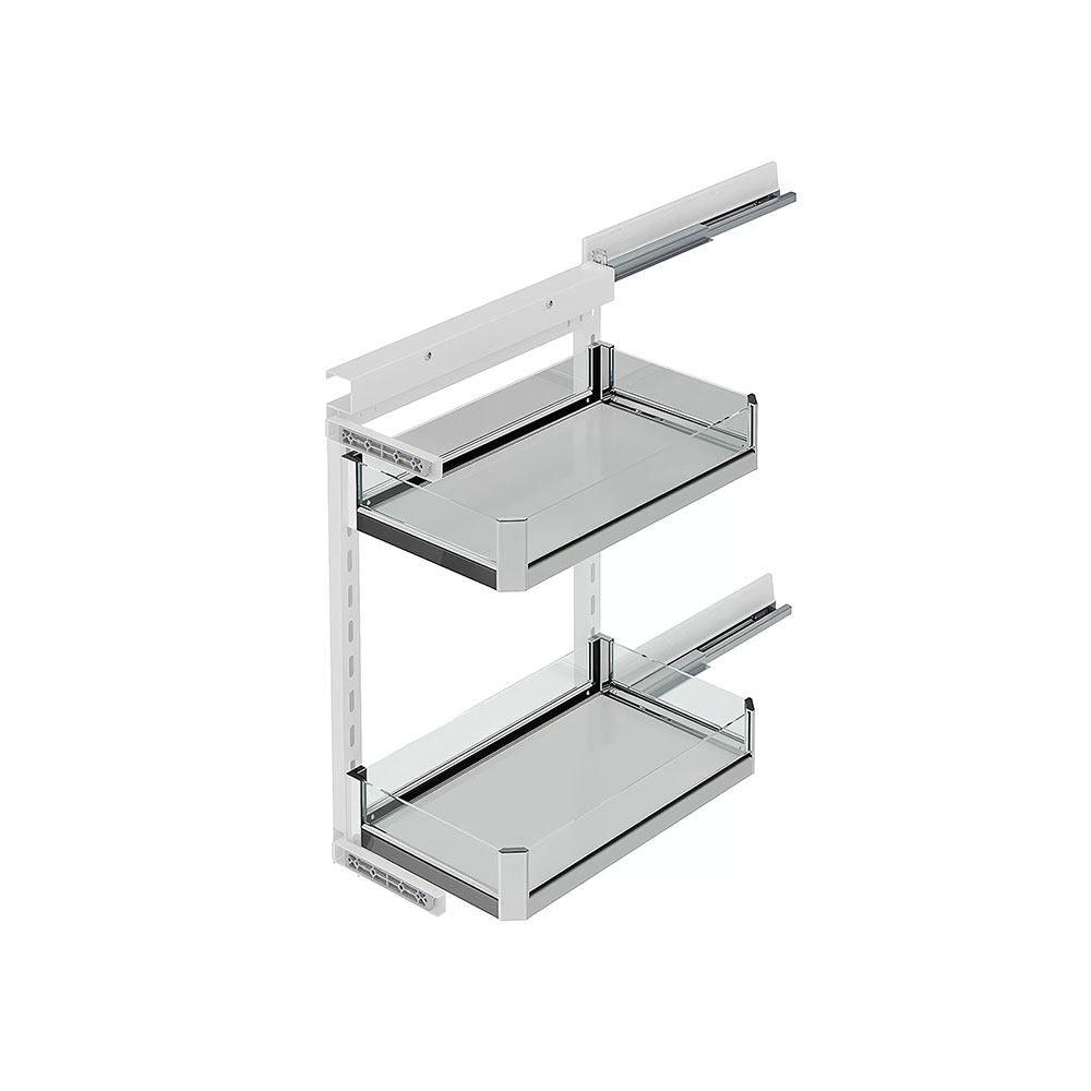 Starax S-2203-P-C Premium Yandan Gizli Raylı Tezgah Altı Ünite Sol 90° Krom 25 cm.