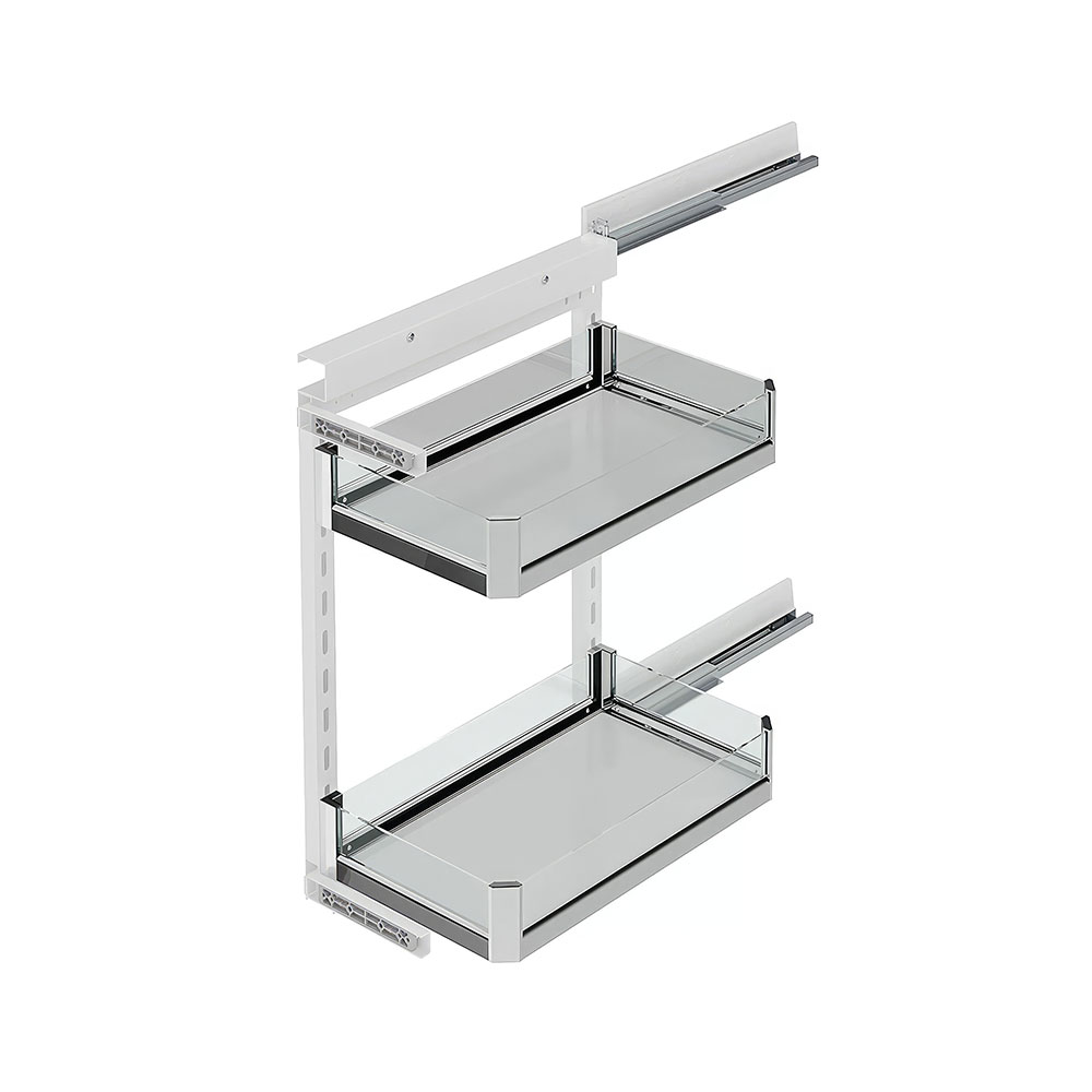 Starax S-2206-P-C Premium Yandan Gizli Raylı Tezgah Altı Ünite Sağ 90° Krom 30 cm.