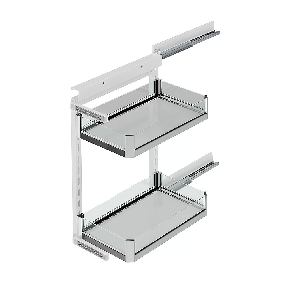 Starax S-2791-P-C Premium Yandan Gizli Raylı Tezgah Altı Ünite Sol 90° Krom 35 cm.