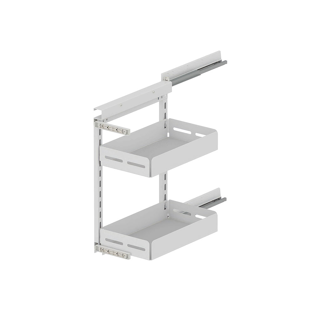Starax S-2204-UB-W Unique Box Yandan Gizli Raylı Tezgah Altı Ünite Sağ 90° Beyaz 25 cm.
