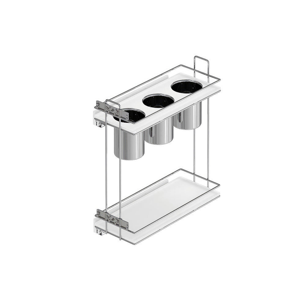Starax S-2651-C Gizli Raylı Ahşap Tablalı Kepçelik Sol Krom 25 cm.