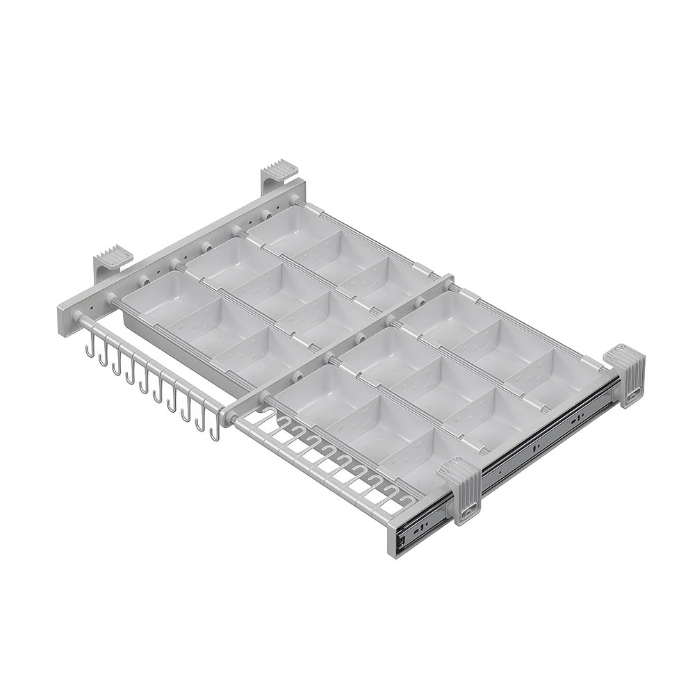 Starax S-6328-G Plastik Kapaklı Teleskopik Raylı Aksesuarlık Gri 80 cm.