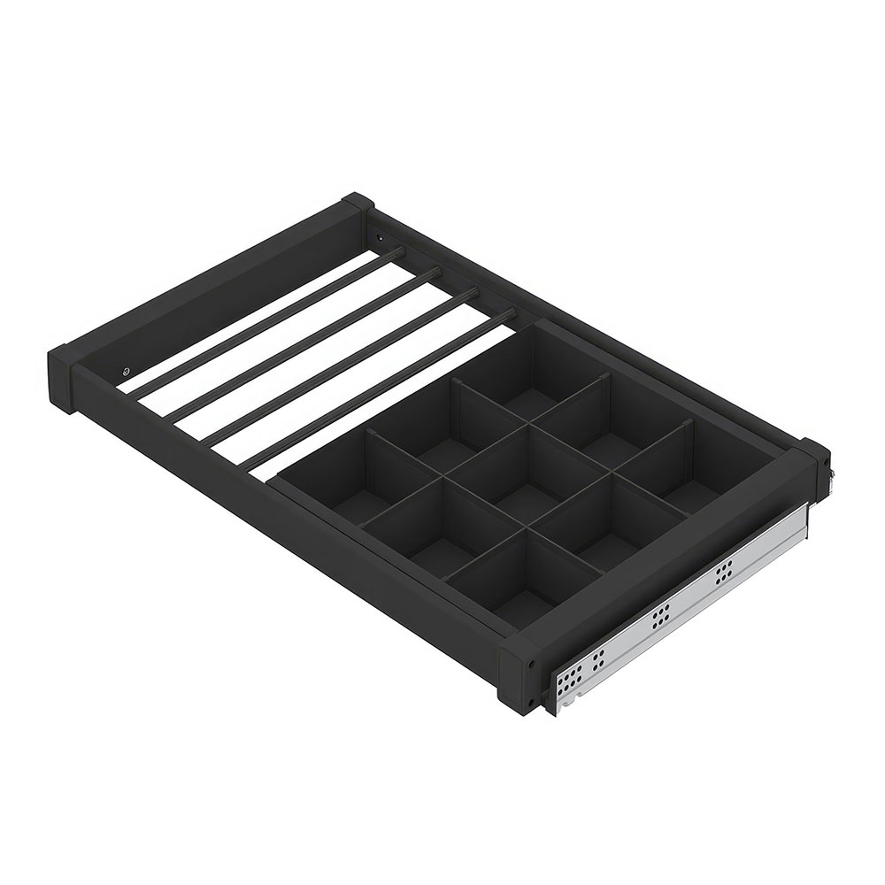 Starax S-6706-A Gizli Raylı Alüminyum Çekmeceli Pantolonluk Antrasit 90 cm