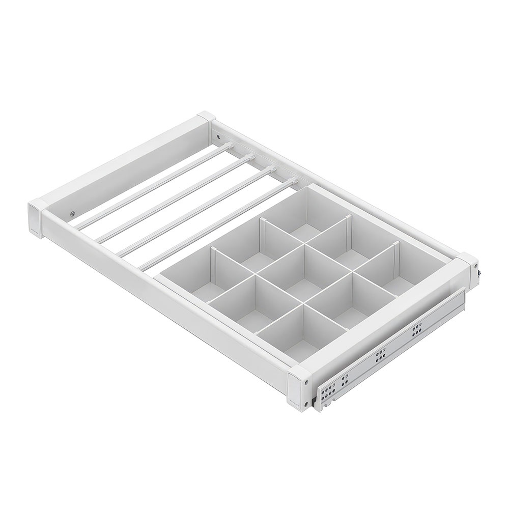 Starax S-6706-W Gizli Raylı Alüminyum Çekmeceli Pantolonluk Beyaz 90 cm
