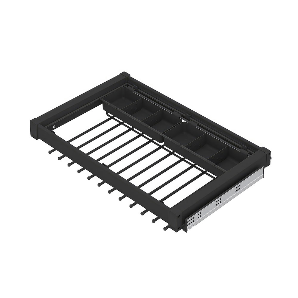 Starax S-6712-A Gizli Raylı Alüminyum Fonksiyonel Pantolonluk Antrasit 70 cm
