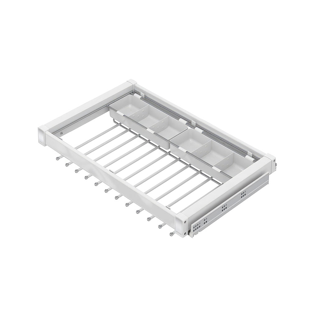 Starax S-6712-W Gizli Raylı Alüminyum Fonksiyonel Pantolonluk Beyaz 70 cm