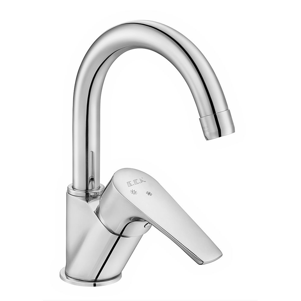 ECA 102188054 Niobe Kuğu Borulu Lavabo Bataryası, Krom