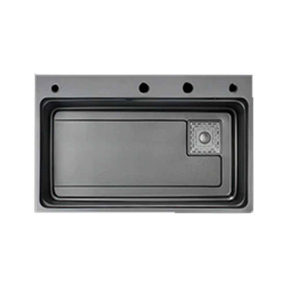 Crauf Dolce Vita 6365 Pvd Füme Tezgah Üstü 750x460mm Tek Gözlü Akıllı Eviye Seti