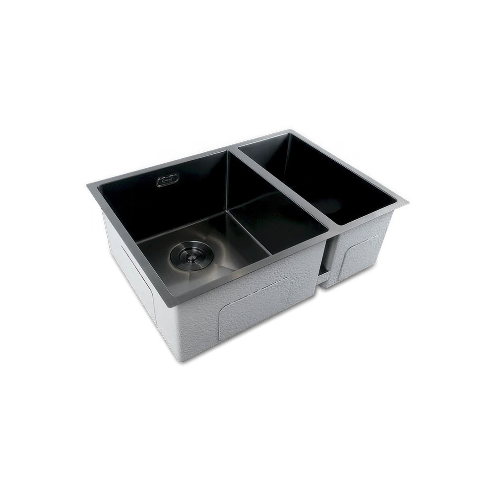 Crauf Stella 4563 Pvd Füme Dark Graphite 1,5 Gözlü El Yapımı Eviye